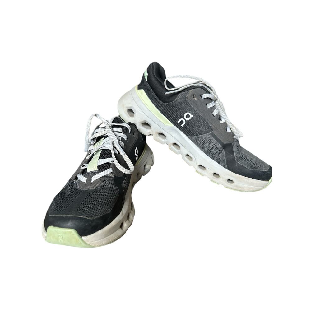 Women's OnCloud 2 Running Lace Up Sneakers Shadow/Lima Grey/Green Size 7.5